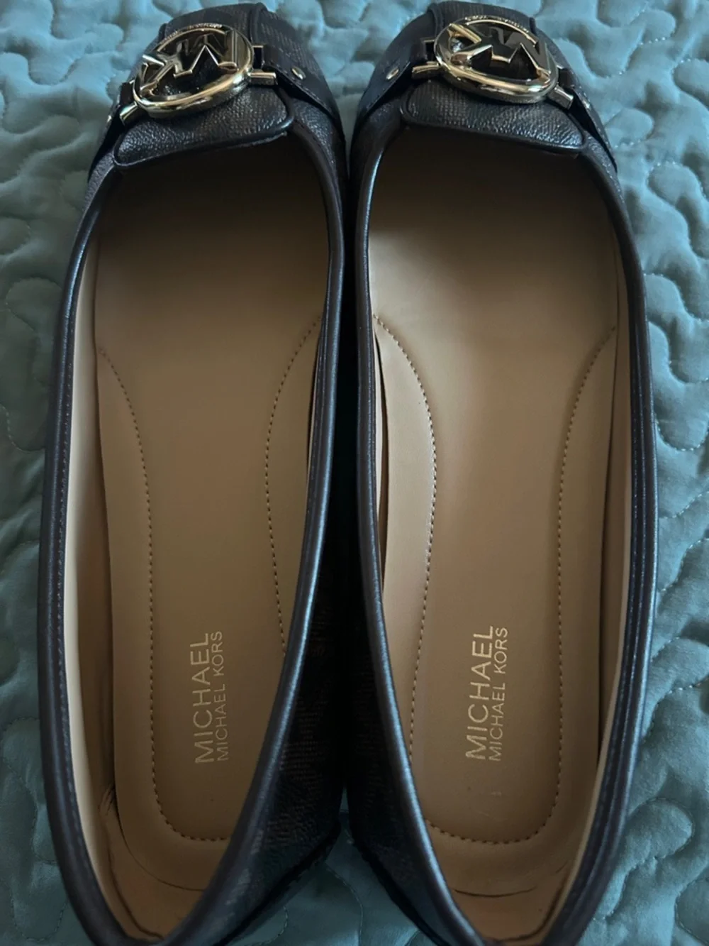 Michael Kors Dark Brown Logo MK Slip-On Loafers